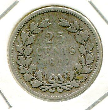 NETHERLANDS 1897 25 CENTS (02)