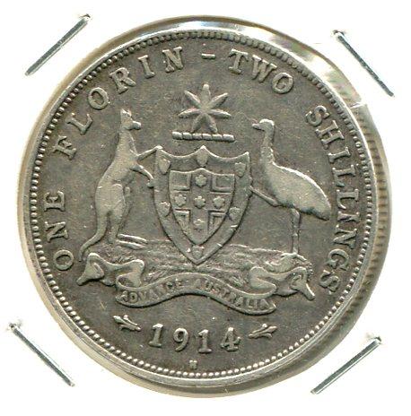 AUSTRALIA 1914H FLORIN