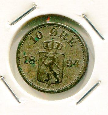 NORWAY 1894 10 ORE (05)