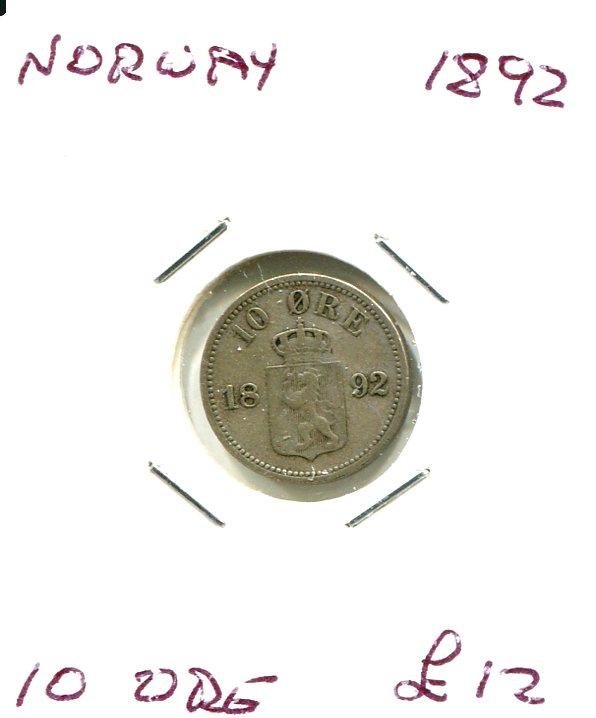 NORWAY 1892 10 ORE (011)