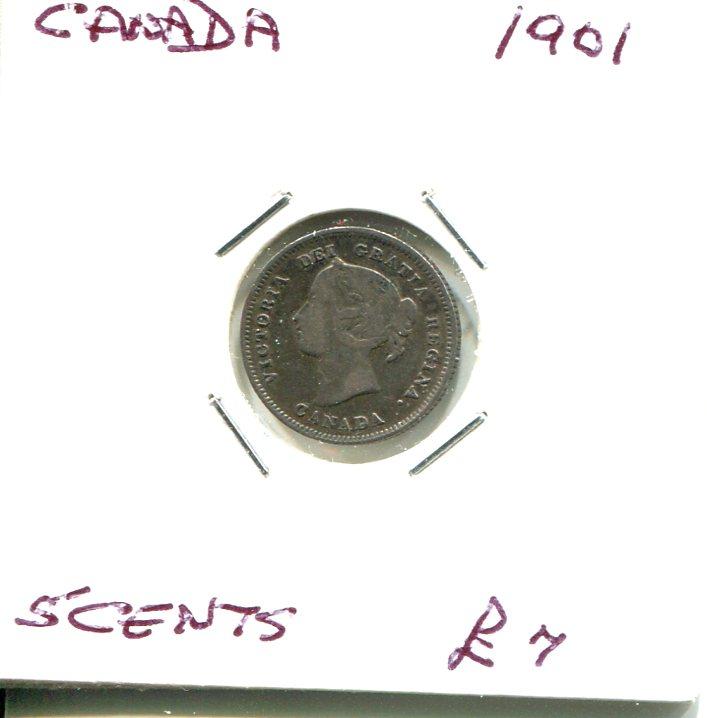 CANADA 1901 5 CENTS VF