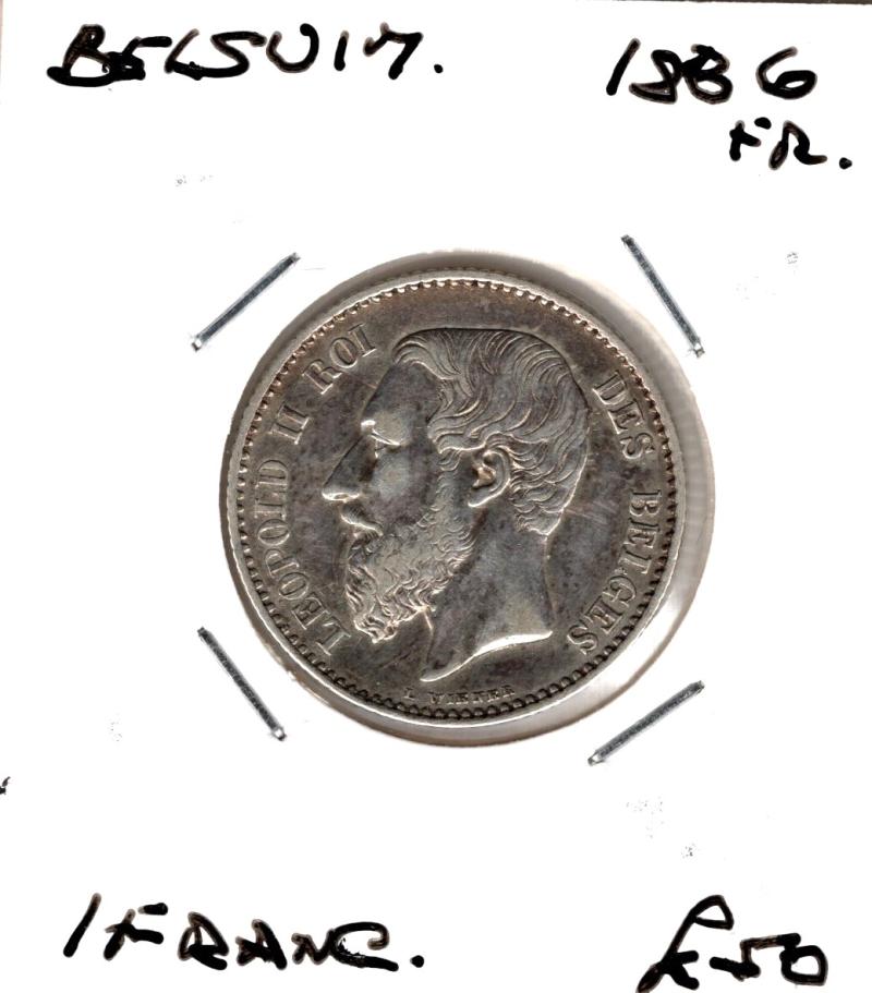BELGIUM 1886FR FRANC