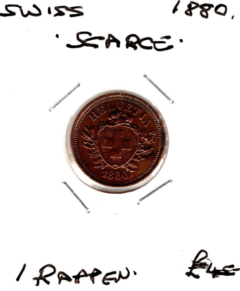 SWISS 1880 1 RAPPEN SCARCE