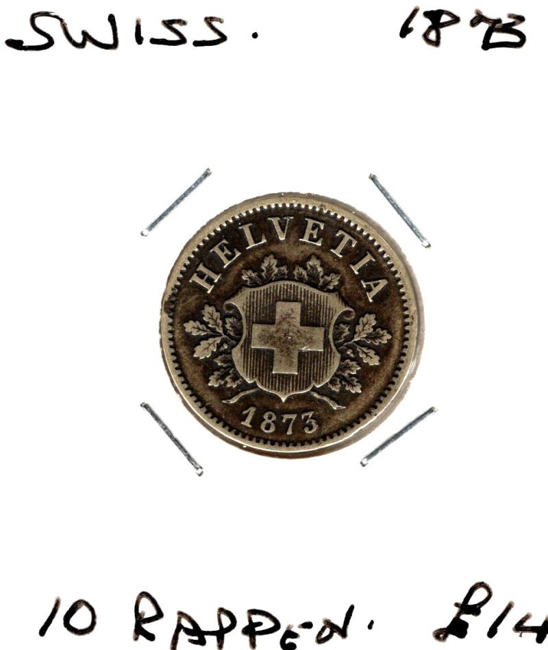 SWISS 1873 10 RAPPEN