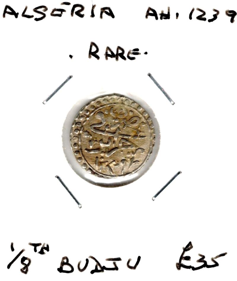 ALGERIA AH1239 1/8th BUDJU 'RARE;