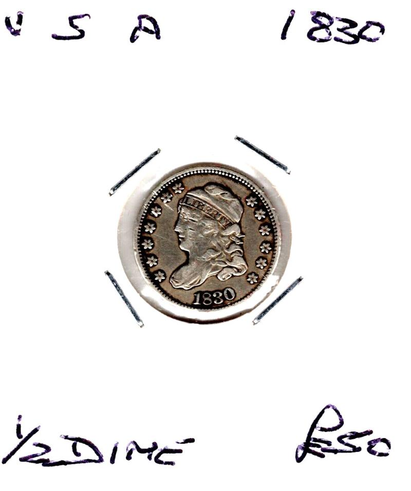 USA 1830 1/2 DIME