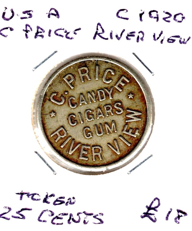 USA C.1920 TOKEN 25 CENTS