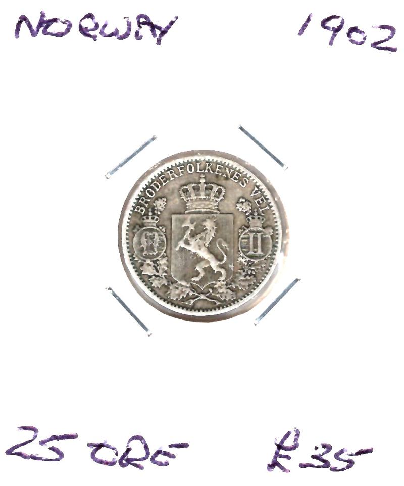 NORWAY 1902 25 ORE