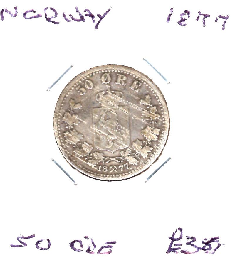 NORWAY 1877 50 ORE