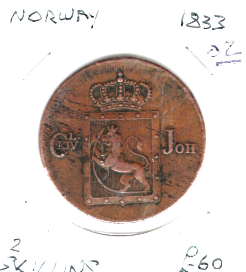 NORWAY 1833 2 SKILLING (02)