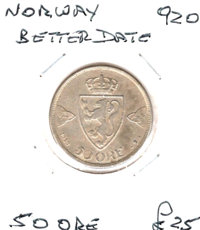 NORWAY 1920 50 ORE