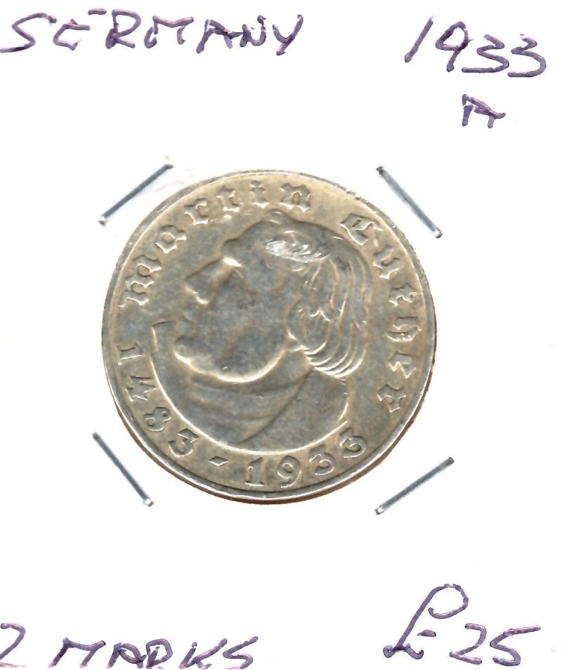 GERMANY 1933A 2 MARKS