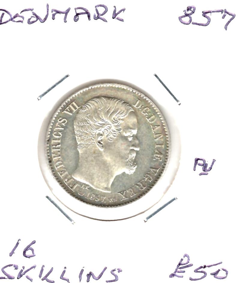 DENMARK 1857 16 SKILLING