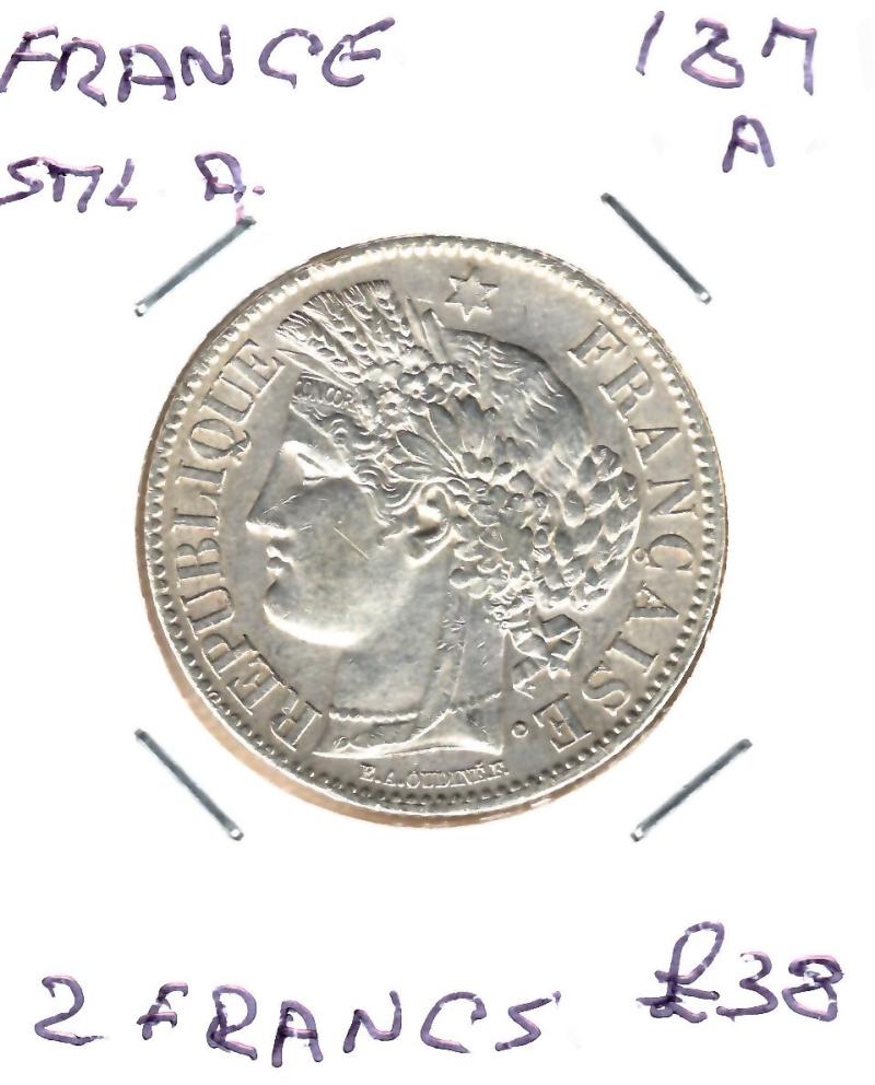 FRANCE 1871A 2 FRANCS