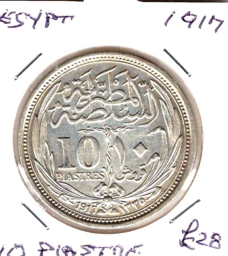 EGYPT 1917 10 PIASTRES