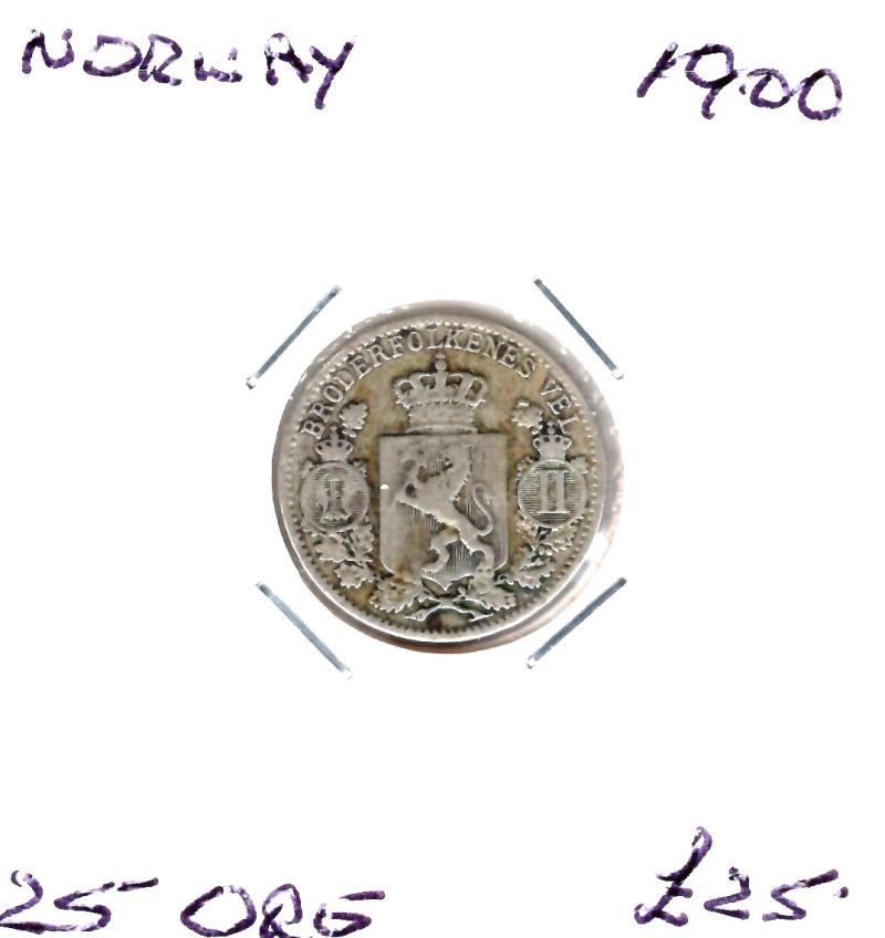 NORWAY 1900 25 ORE