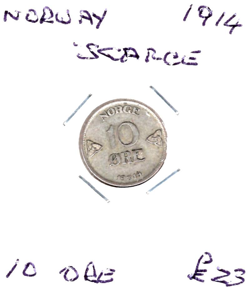 NORWAY 1914 10 ORE SCARCE