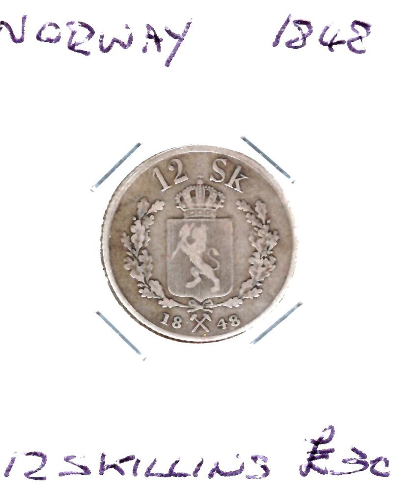 NORWAY 1848 12 SKILLING