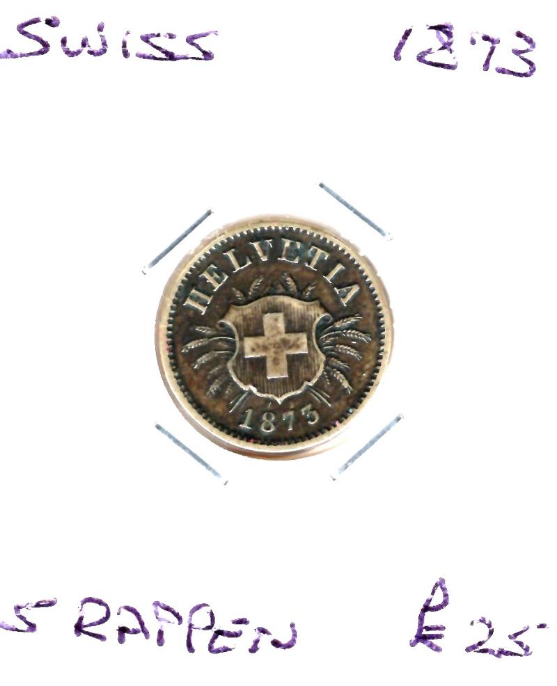 SWISS 1873 5 RAPPEN