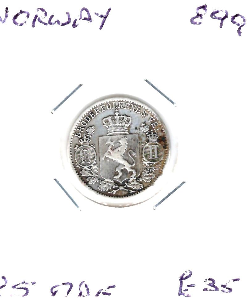 NORWAY 1899 25 ORE