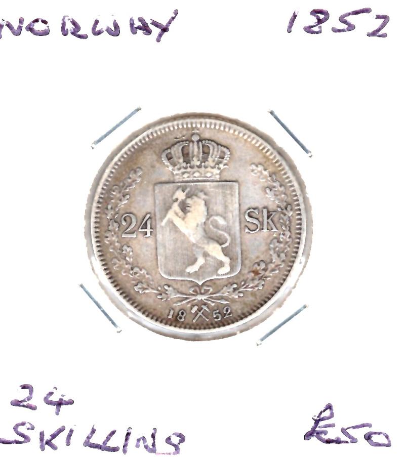 NORWAY 1852 24 SKILLING