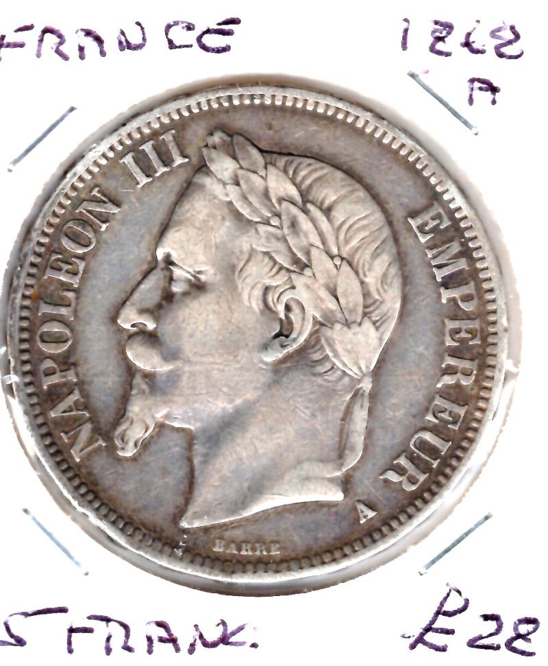 FRANCE 1868A 5 FRANCS