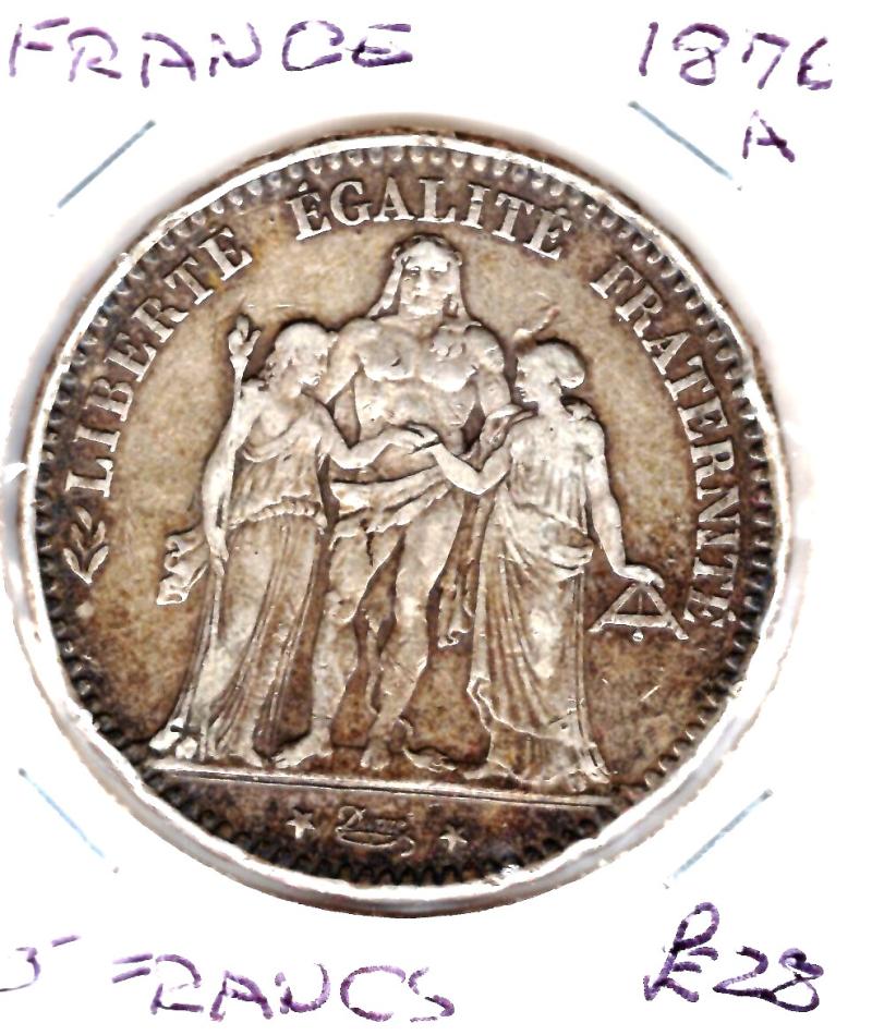 FRANCE 1876A 5 FRANCS