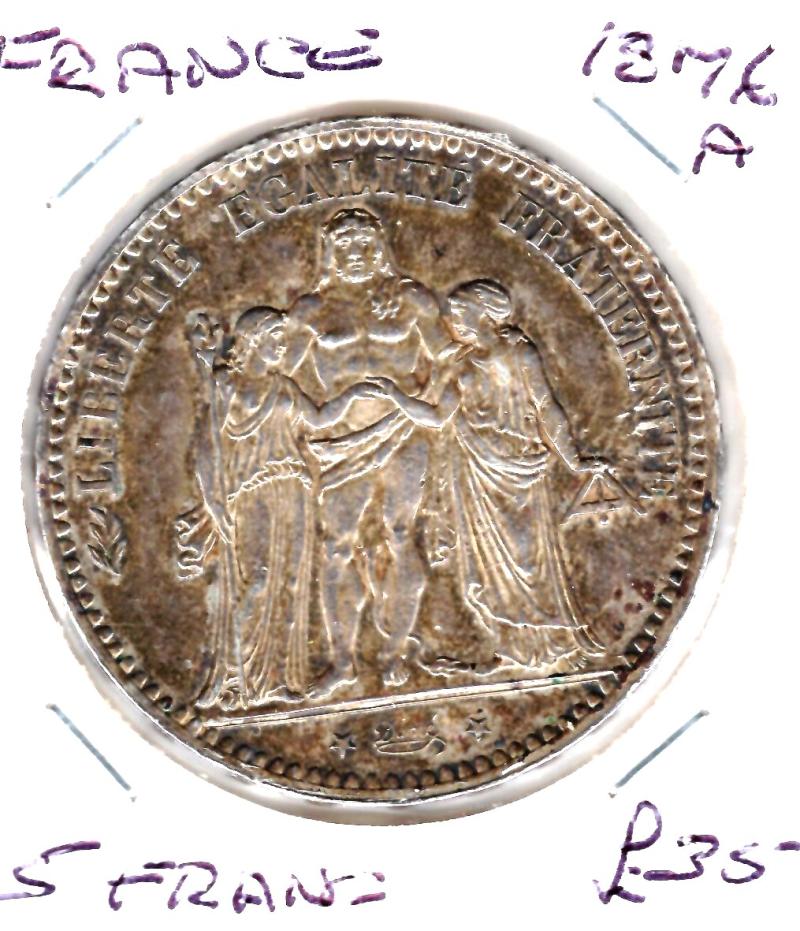 FRANCE 1876A 5 FRANCS (03)