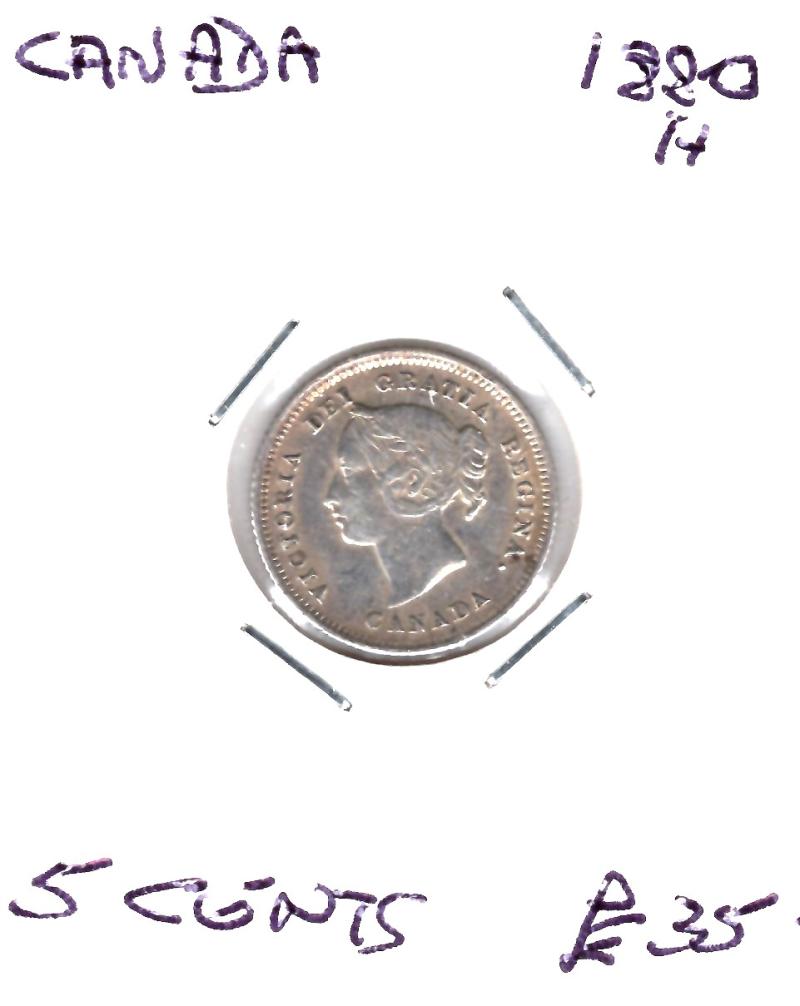 CANADA 1880H 5 CENTS