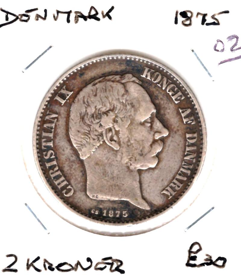 DENMARK 1875 2 KRONER