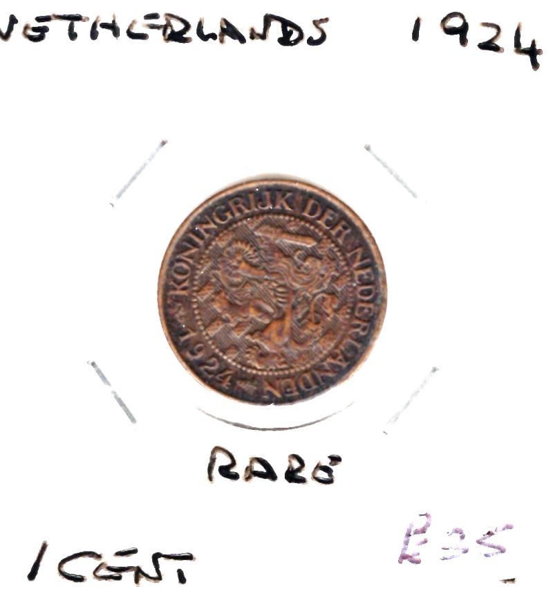 NETHERLANDS 1924 CENT RARE