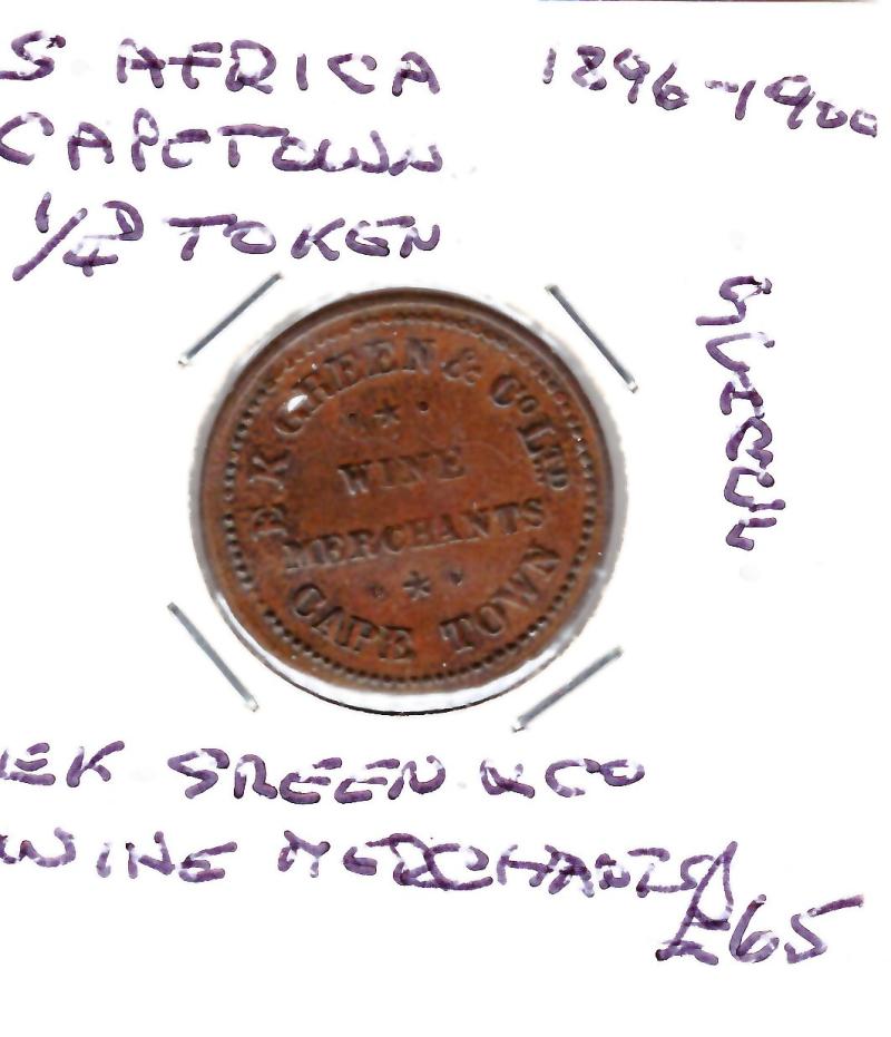 S.AFRICA 1896-1900 1/4DTOKEN CAPETOWN