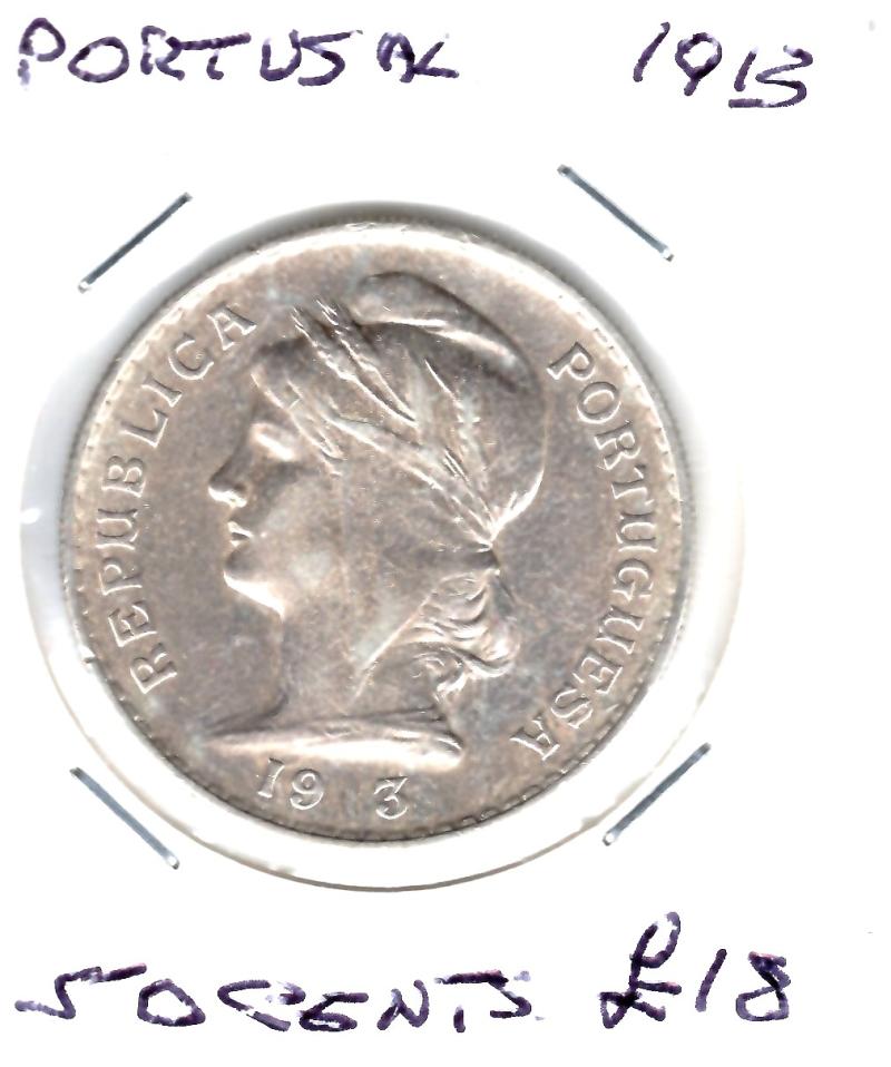 PORTUGAL 1913 50 CENTS