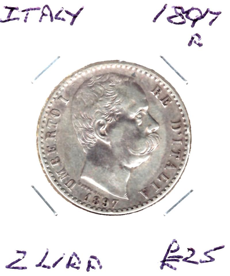 ITALY 1897R 2 LIRA