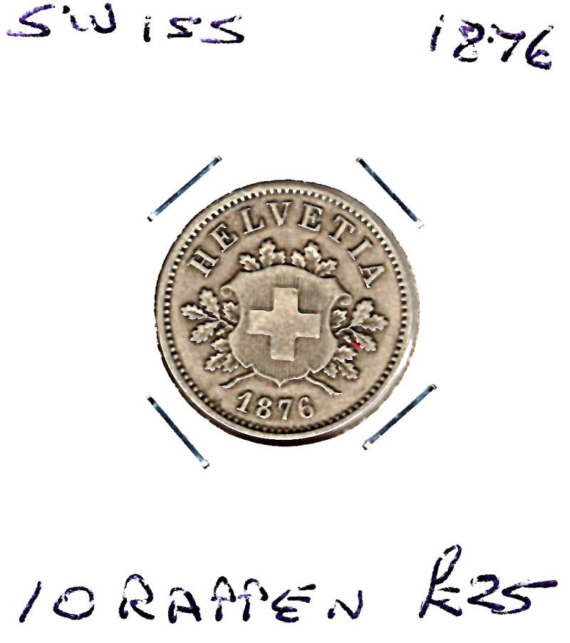 SWISS 1876 10 RAPPEN