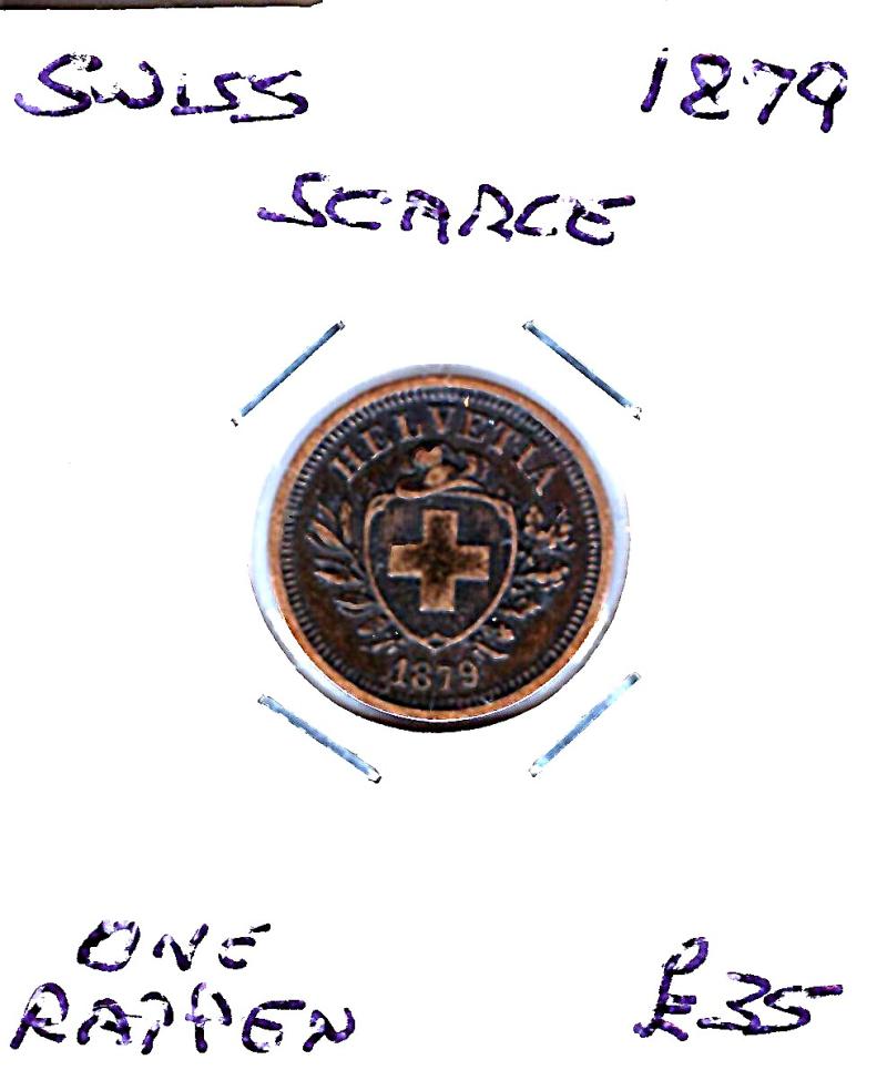 SWISS 1879 RAPPEN SCARCE