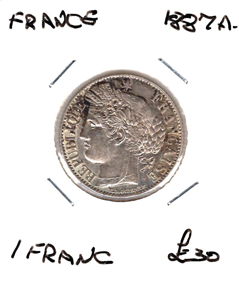 FRANCE 1887A FRANC