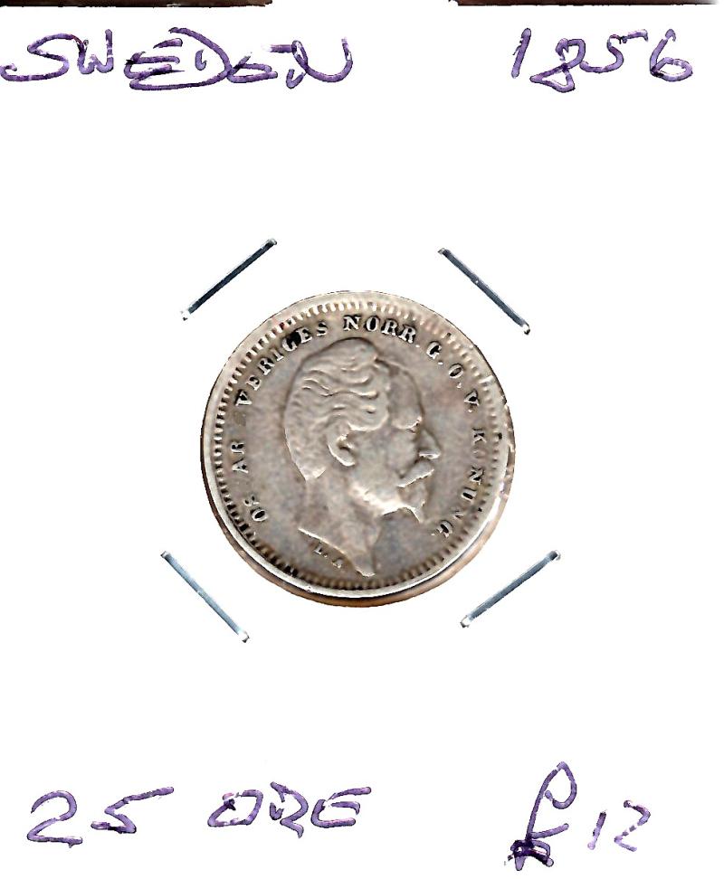 SWEDEN 1856 25 ORE