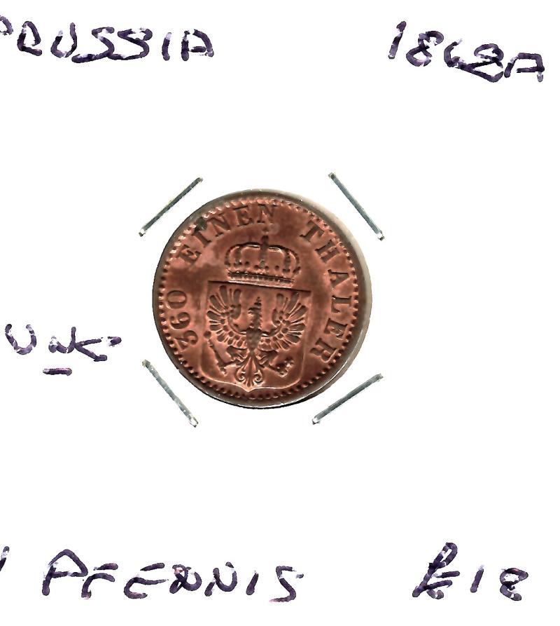 GERMANY PRUSSIA 1868A PFENNIG