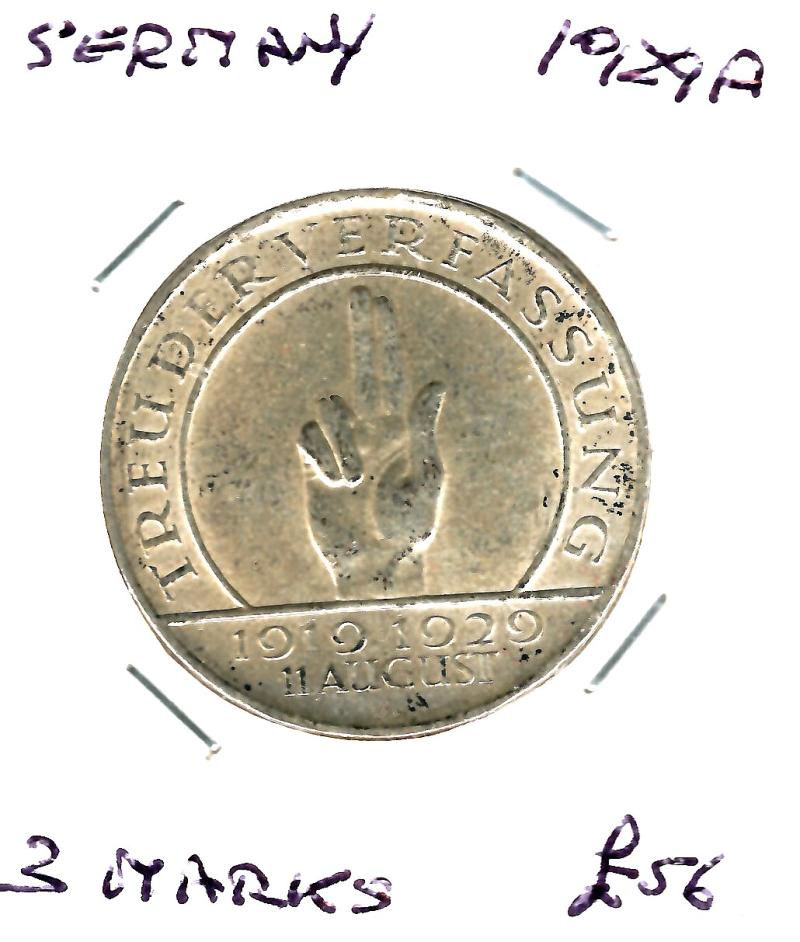 GERMANY 1929A 3 MARKS