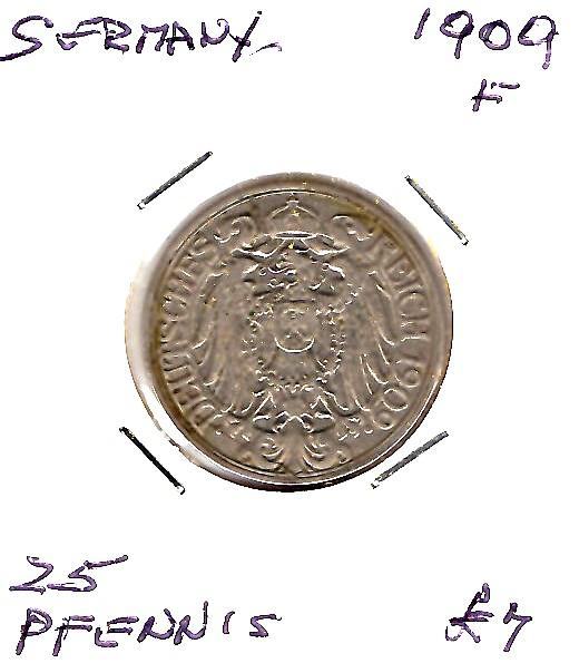 GERMANY 1909F 25 PFG