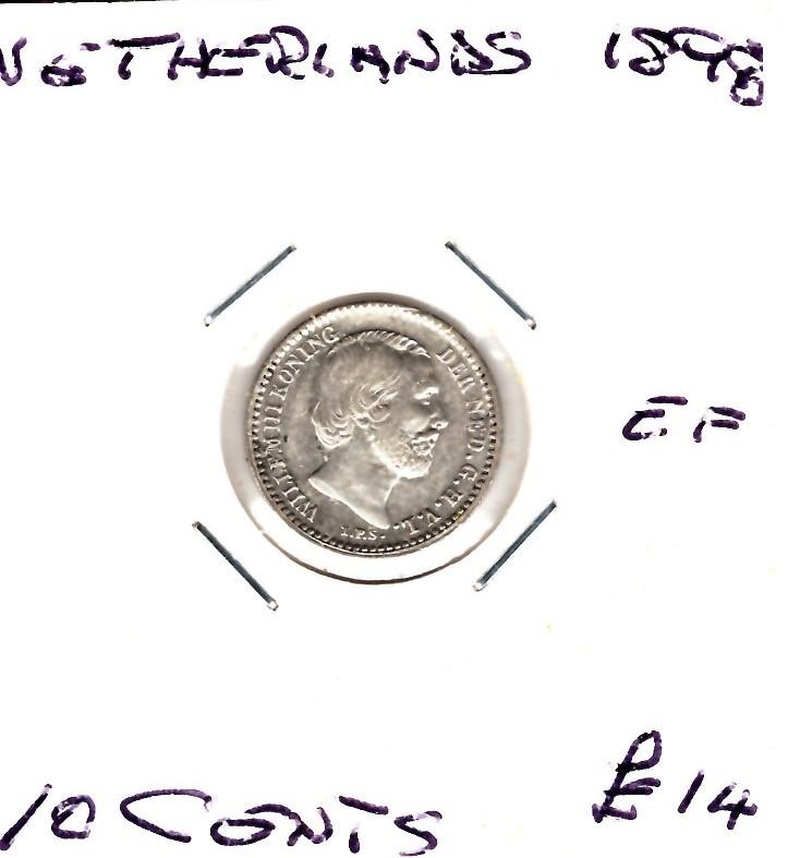 NETHERLANDS 1898 10 CENTS
