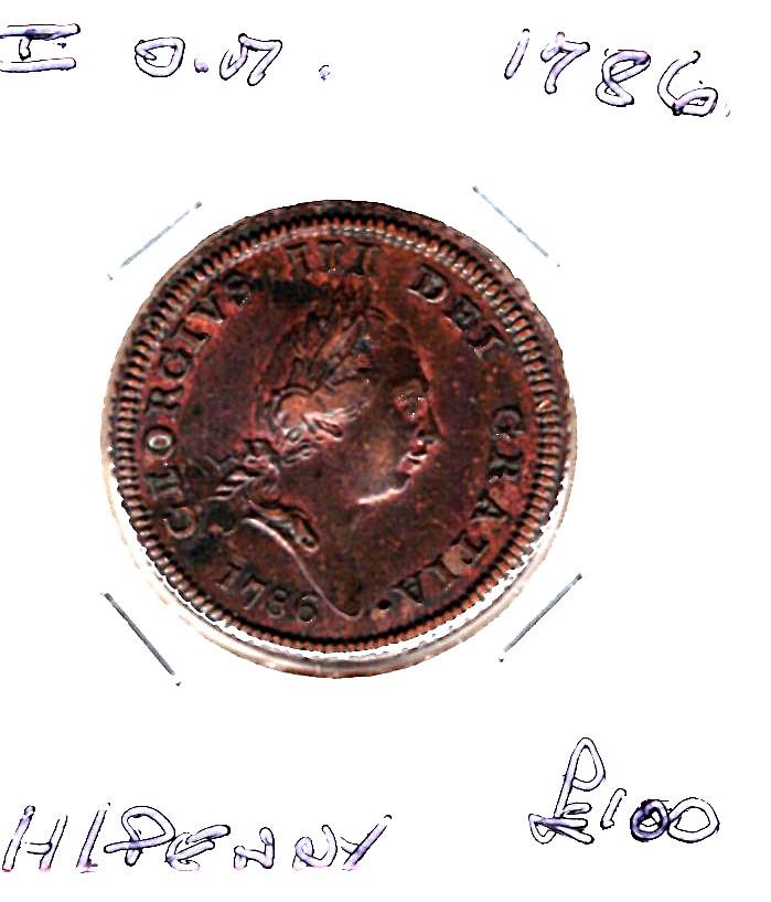 ISLE OF MAN 1786 1/2 PENNY